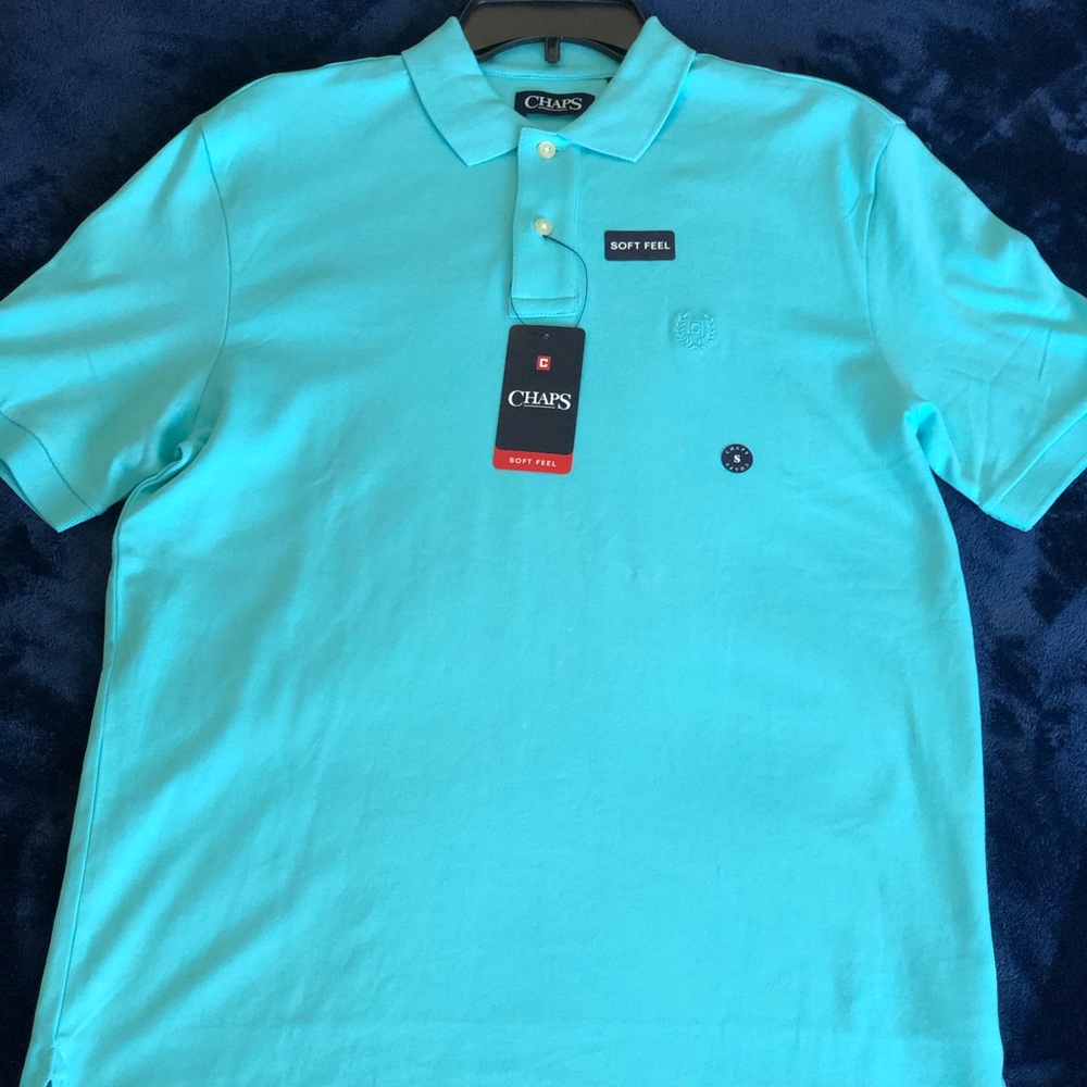 NWT Chaps Blue Soft feel Polo size Small